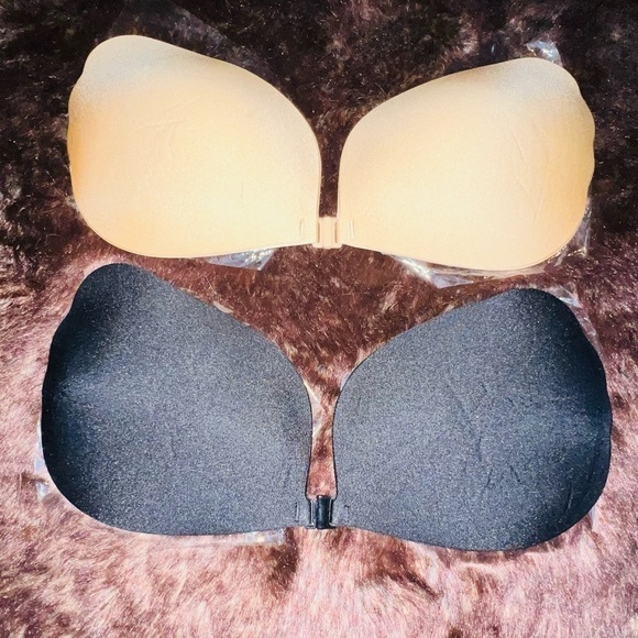 ADHESIVE Stick On Strapless Pushup Front Closure Bra D Cup NEW - Picture 2 of 5